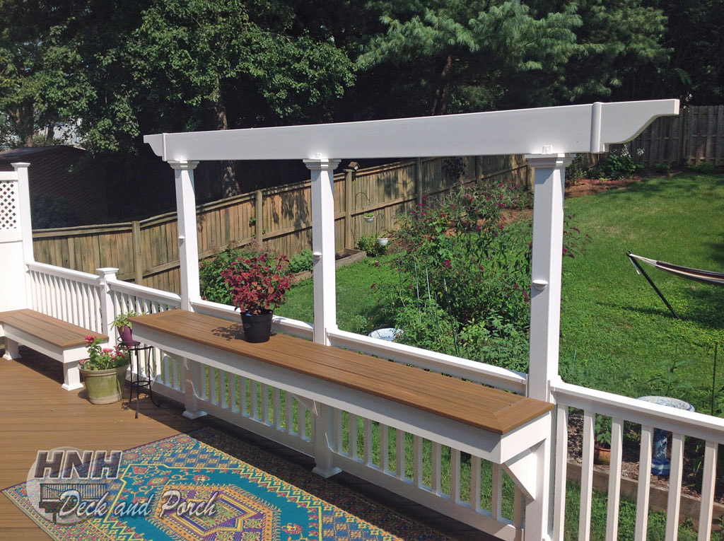 Deck with pergola, bar top, and LED accent lighting by iLighting